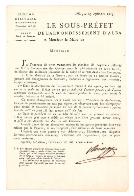 Le sous-préfet de l'arrondissement d'Alba A Monsieur le Maire de …