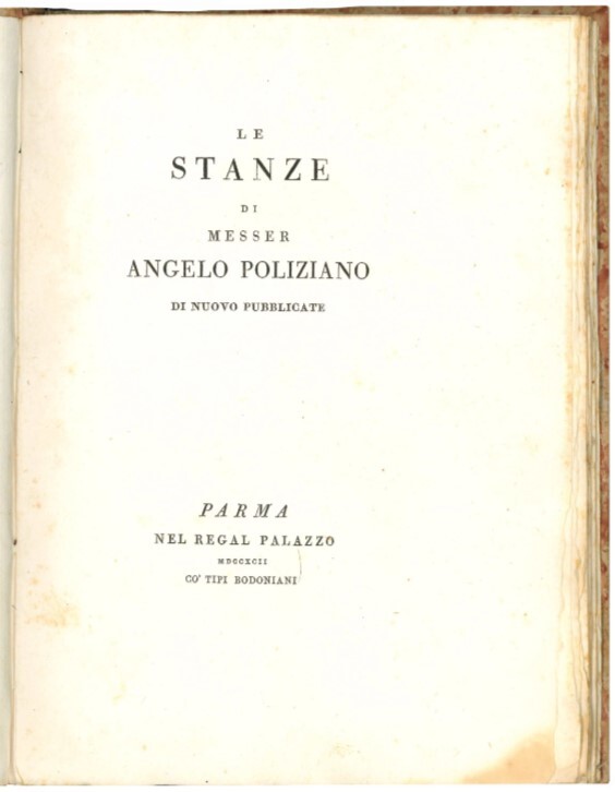 Le stanze di Messer Angelo Poliziano di nuovo pubblicate.