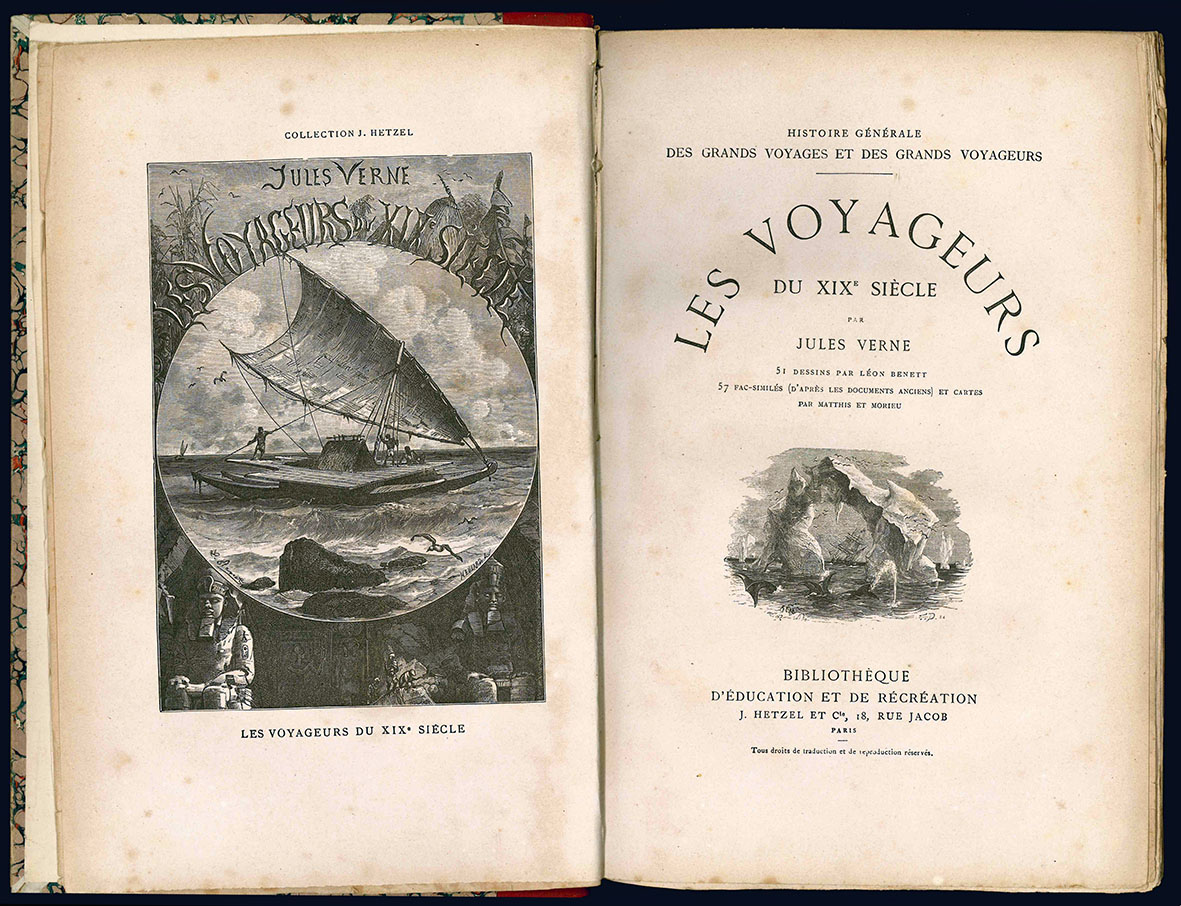 Les voyageurs du XIX^ siècle par Jules Verne 51 dessins …