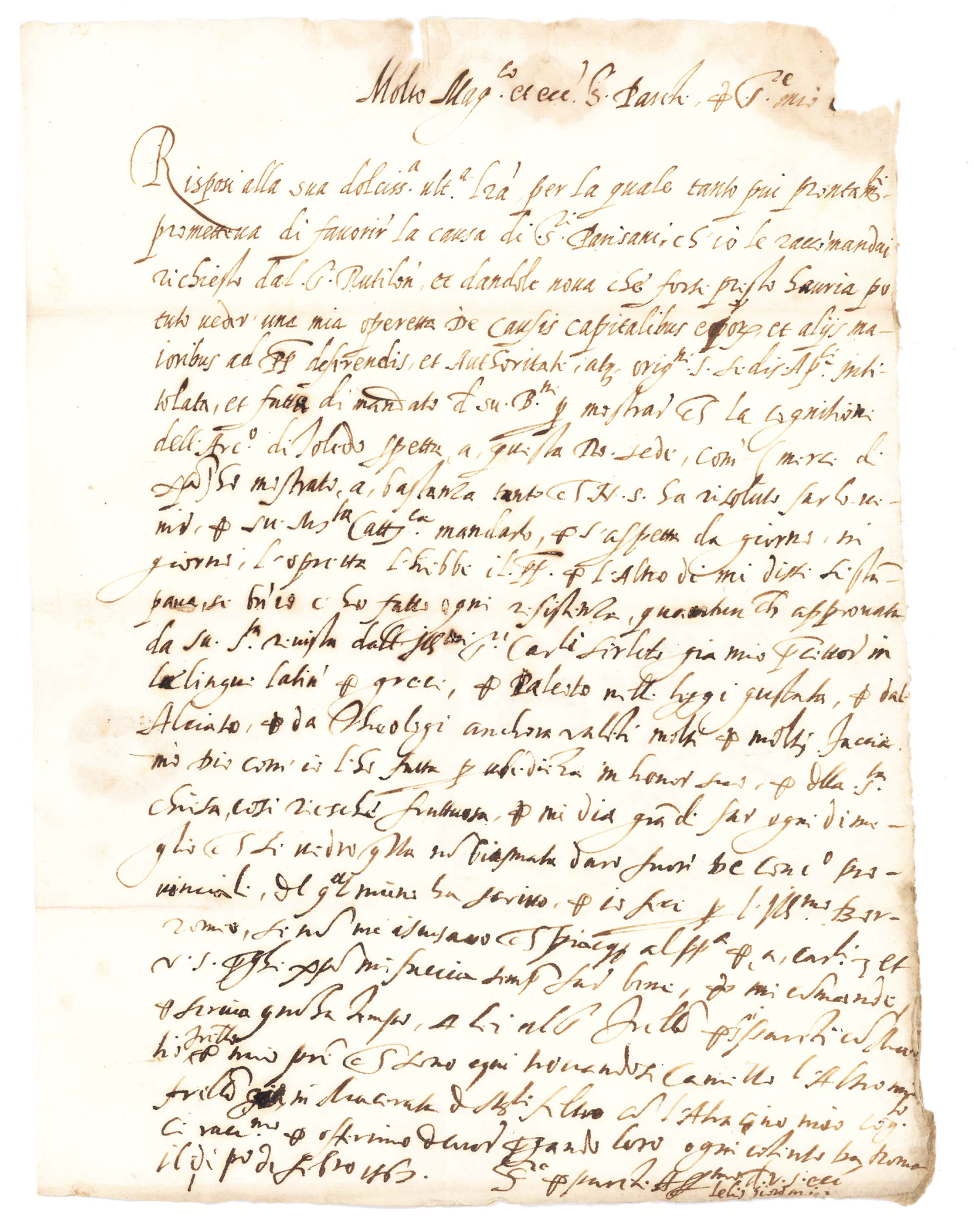 Lettera autografa firmata e datata in cui l'autore annuncia l'imminente …