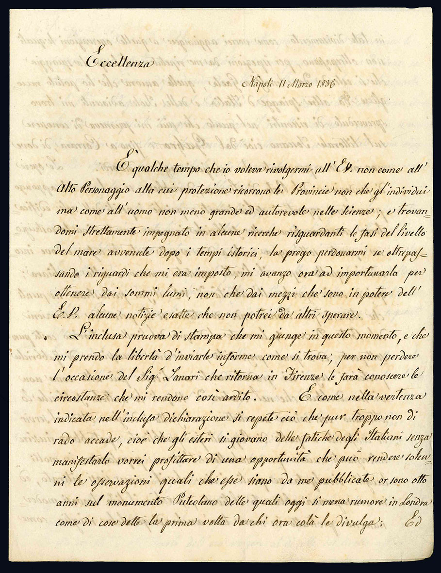 Lettera autografa. Napoli: 11 marzo 1836.