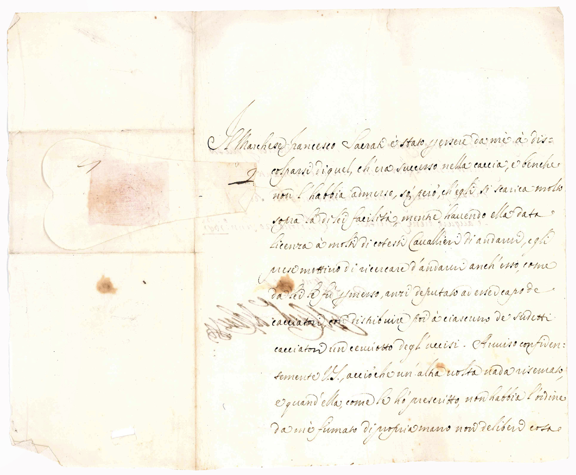 Lettera cancelleresca con firma autografa. Manoscritto su carta. Modena, 20 …