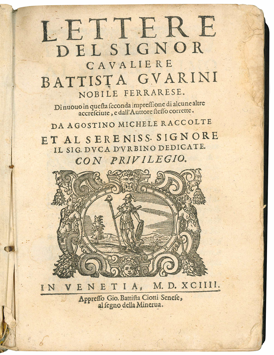 Lettere del signor cavaliere Battista Guarini nobile ferrarese [...] Da …