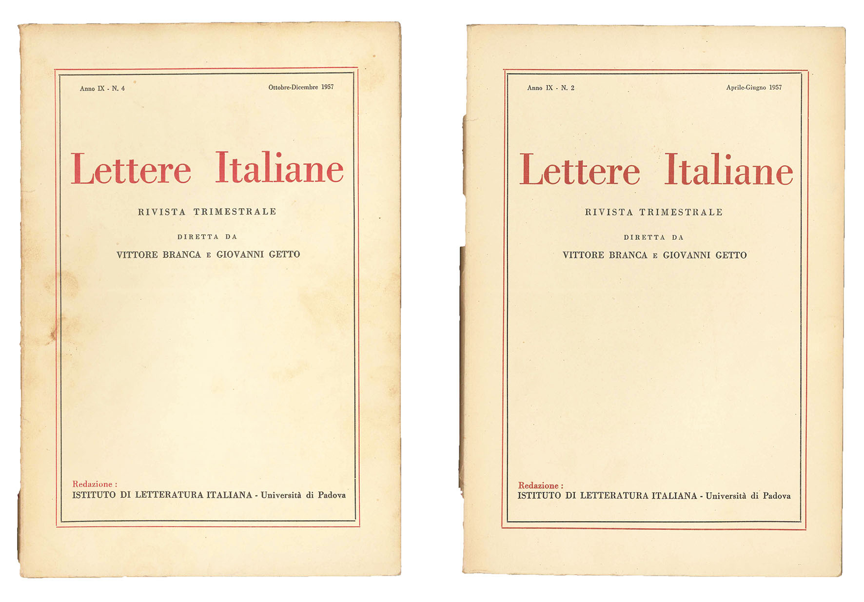 Lettere italiane. Rivista trimestrale diretta da Vittore Branca e Giovanni …