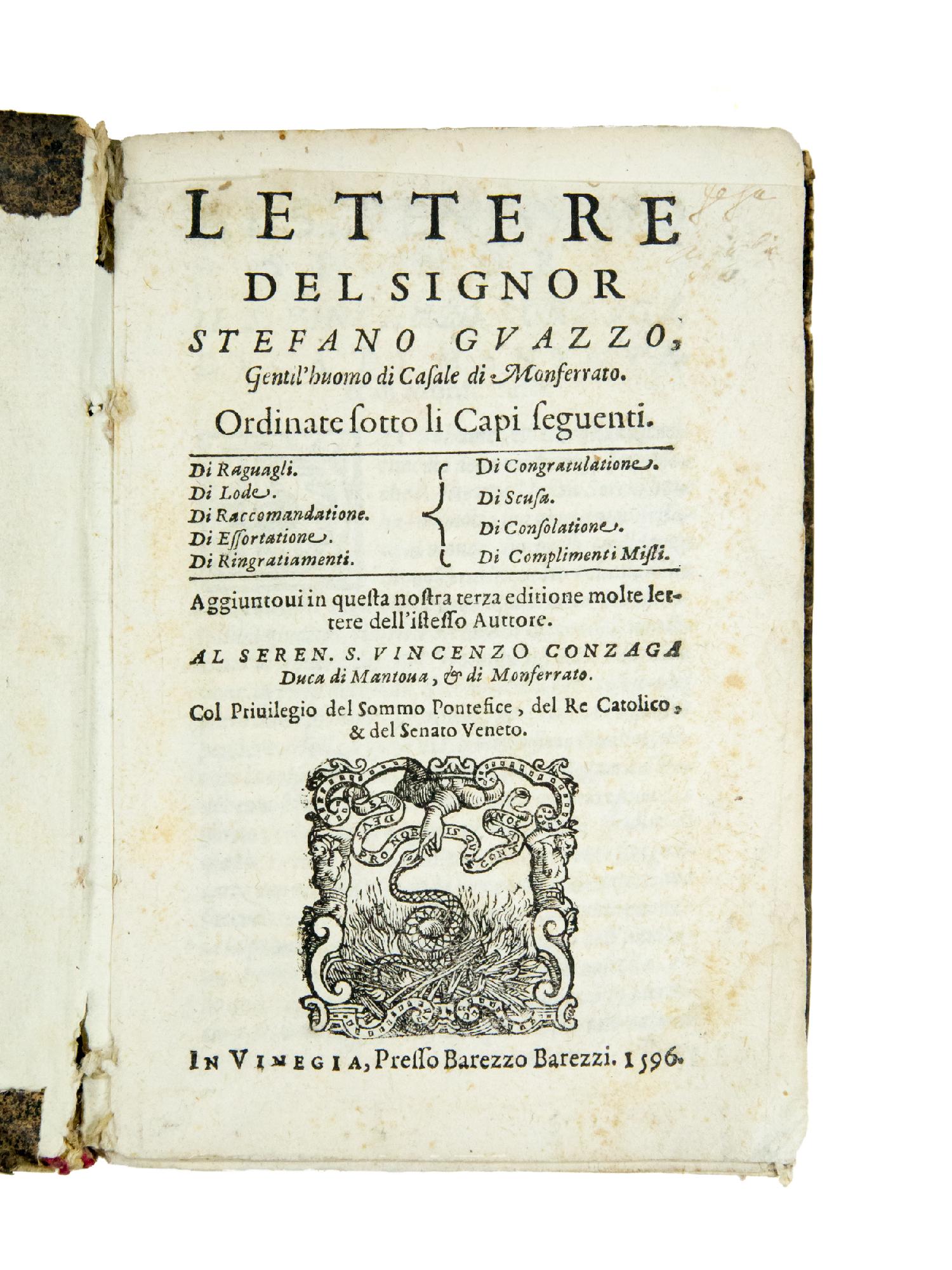 Lettere [...] Ordinate sotto li Capi seguenti. Di Raguagli. Di …