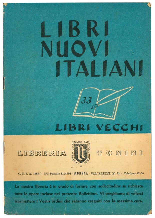Libri nuovi italiani, libri vecchi. 34 pubblicazioni dal nr. 33 …