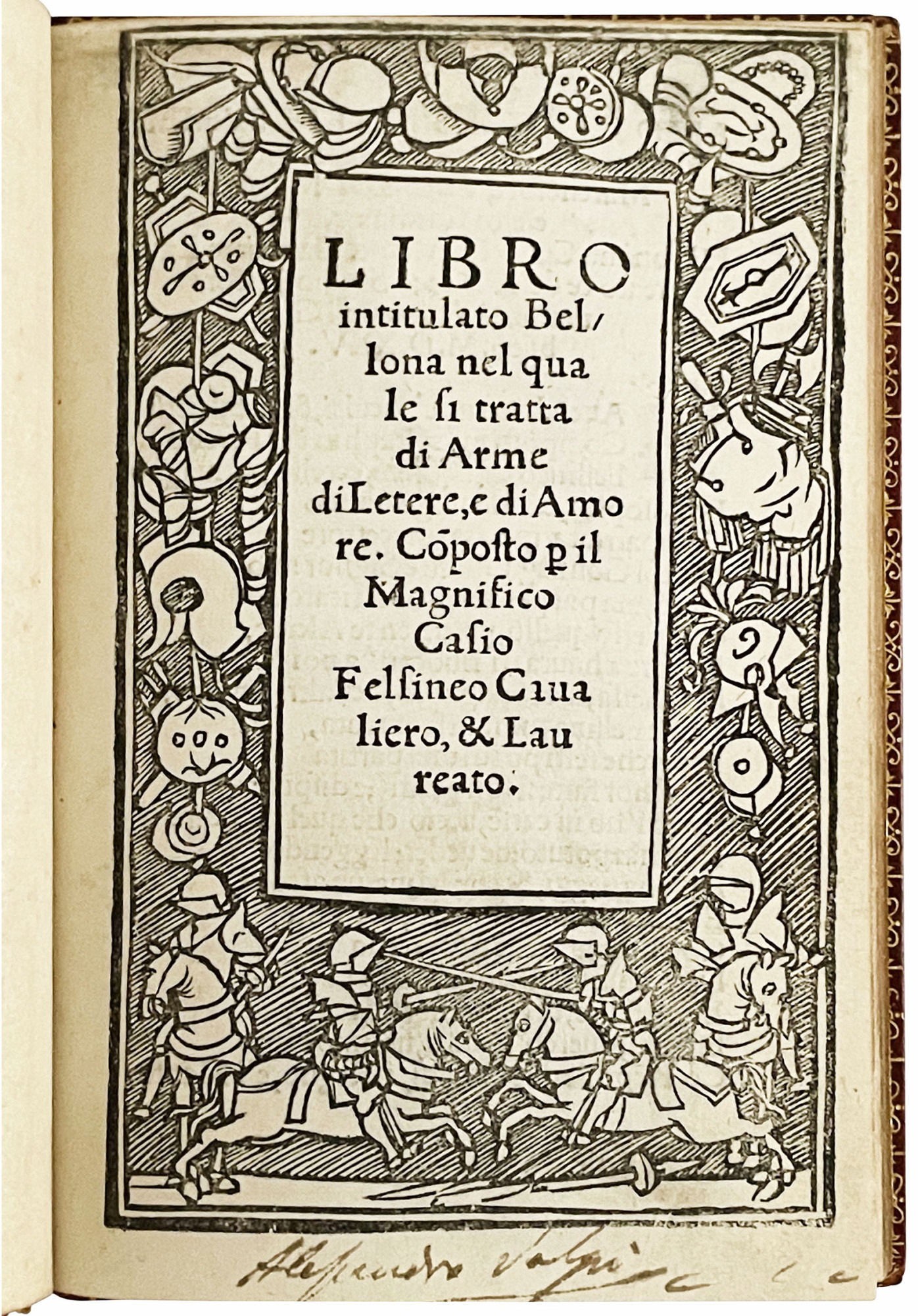 Libro intitulato Bellona nel quale si tratta di arme, di …