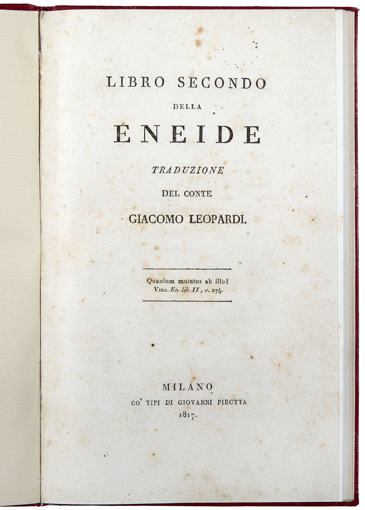 Libro secondo della Eneide traduzione del conte Giacomo Leopardi