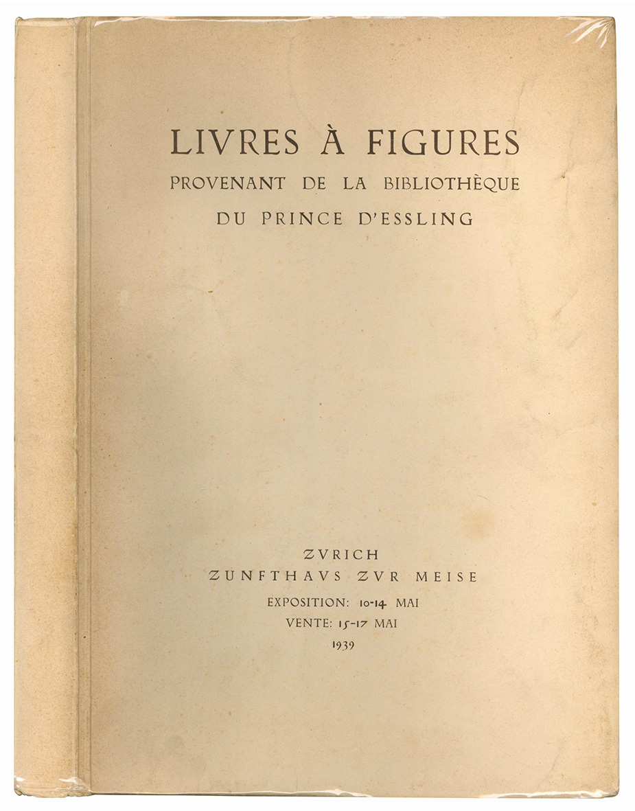 Livres à figures provenant de la Bibliothèque du Prince d'Essling. …