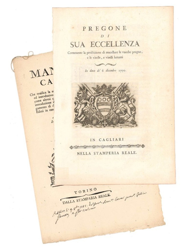 Lotto di 2 manifesti sull'allevamento dei vitelli in Piemonte e …