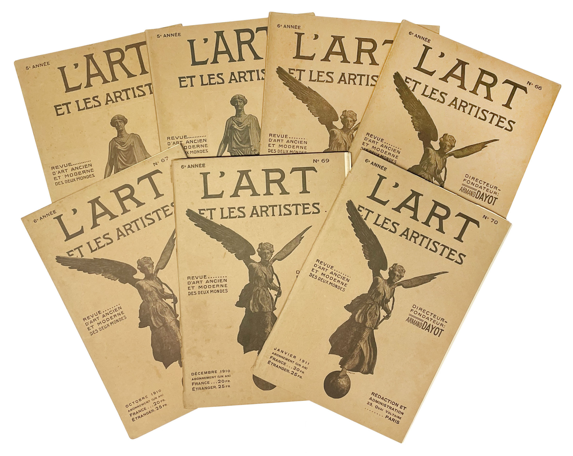 Lotto di 7 numeri della rivista "L'Art et les artistes. …