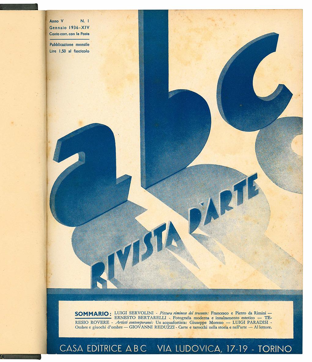 Lotto di dodici numeri de "abc Rivista d'arte". Anno V …