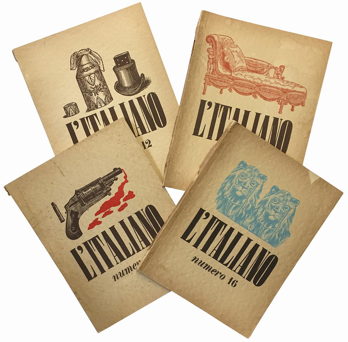 Lotto di tre numeri del periodico L'Italiano. Anno VII. Numeri …