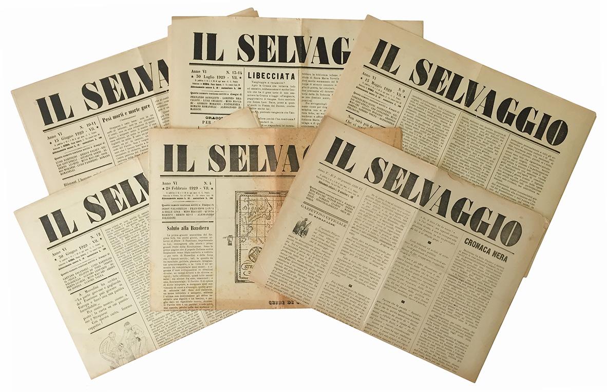 Lotto di sei numeri del periodico "Il selvaggio".