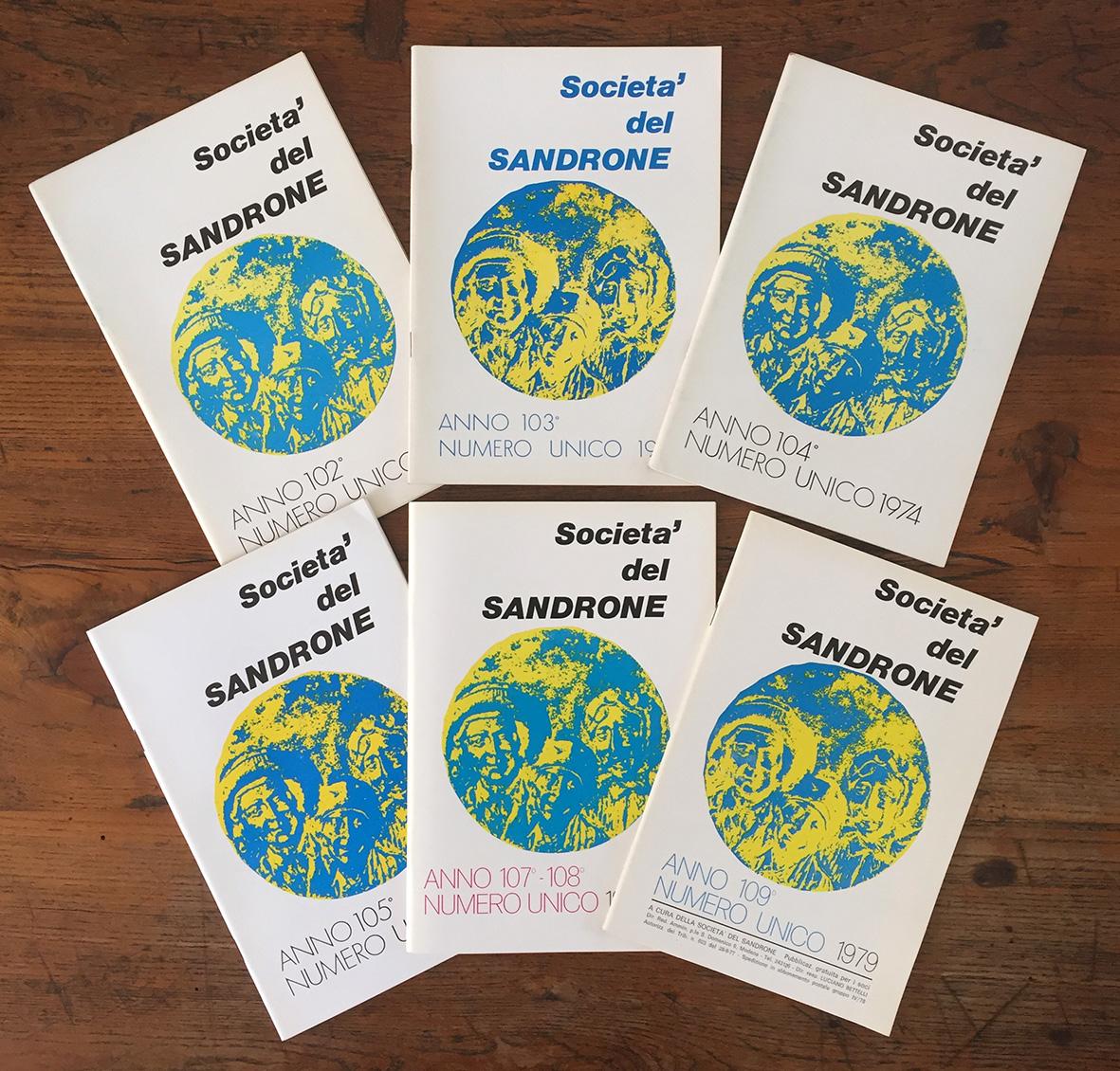 Lotto di sei numeri della Società del Sandrone. Anni 102^, …