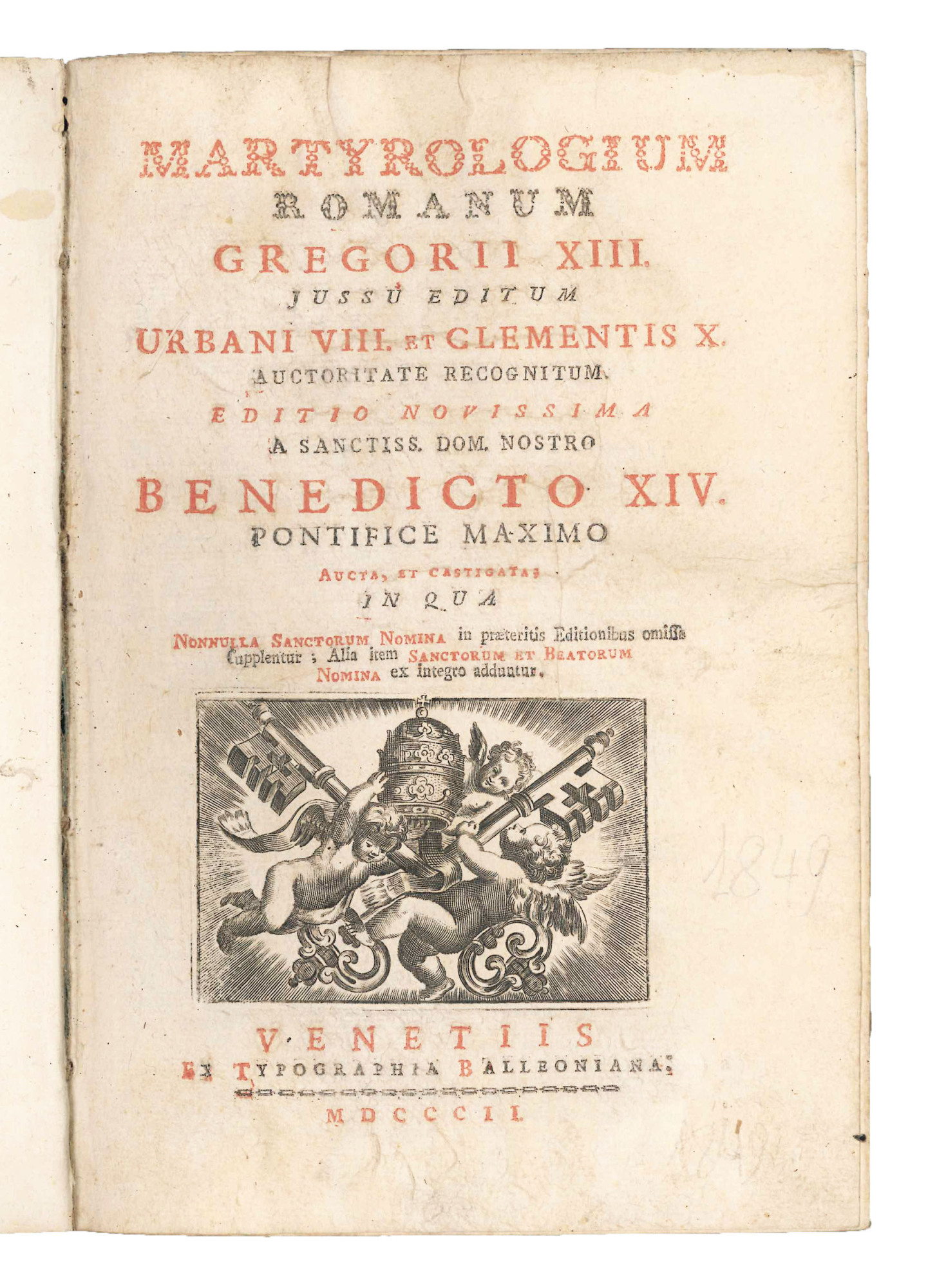 Martyrologium Romanum Gregorii XIII jussu editum Urbani VIII et Clementis …