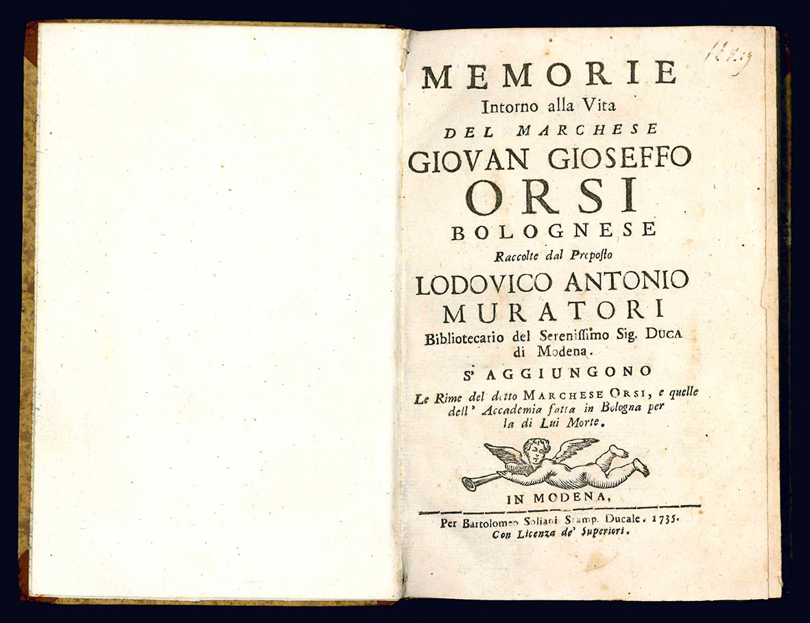 Memorie intorno alla vita del marchese Giovan Gioseffo Orsi bolognese …