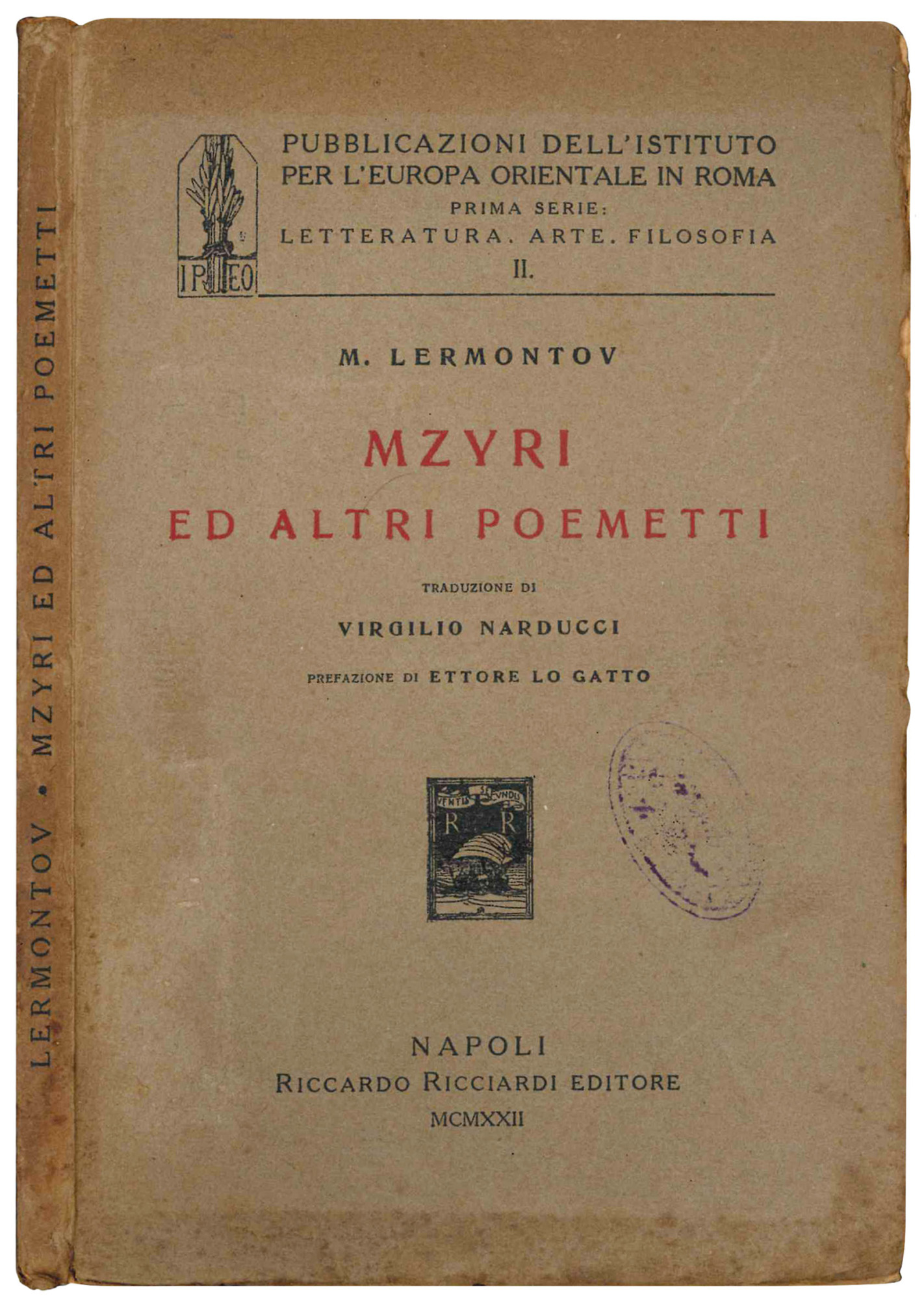 Mzyri ed altri poemetti. Traduzione di Virgilio Narducci. Prefazione di …