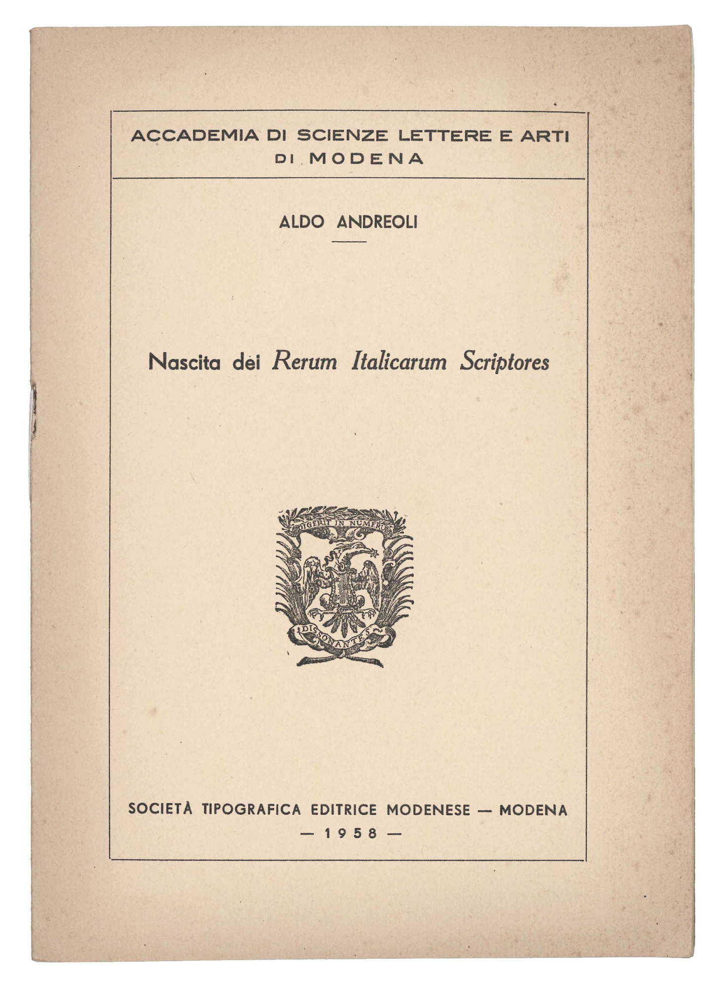 Nascita dei Rerum Italicarum Scriptores.