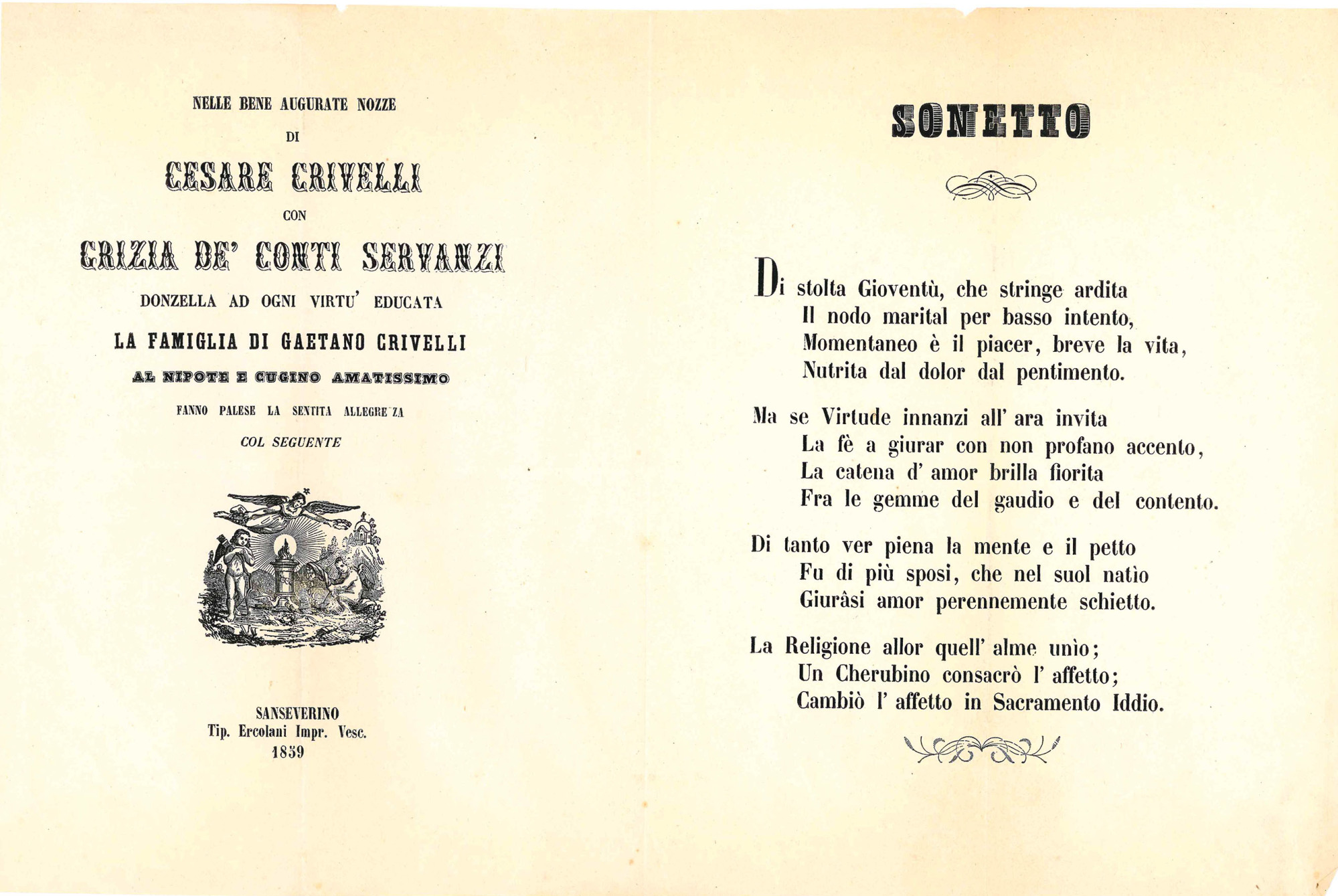 Nelle bene augurate nozze di Cesare Crivelli con Grizia de' …