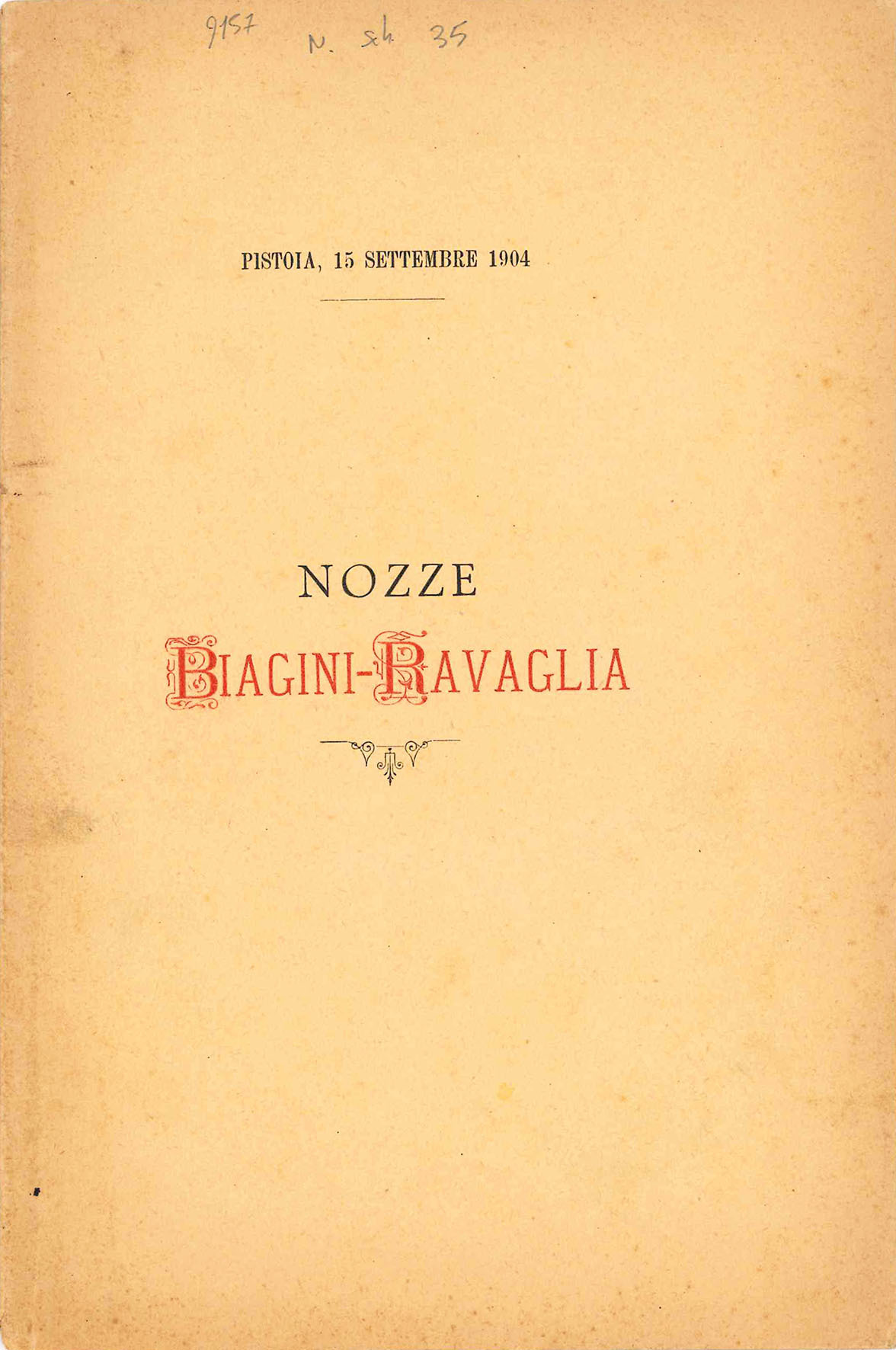 Nozze Biagini-Ravaglia. Una questione di storia del Basso Impero.