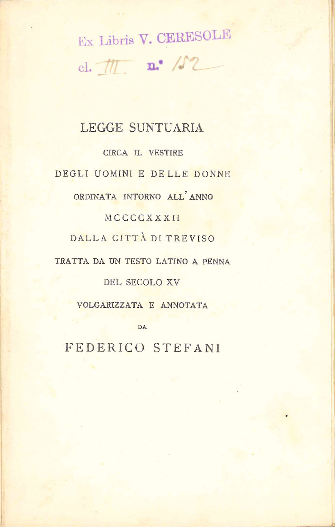 Nozze Gavagna - Perisco. Legge suntuaria circa il vestire degli …