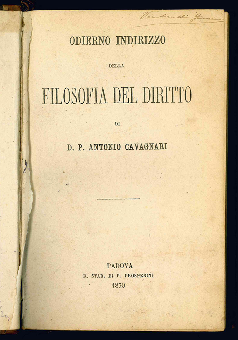 Odierno indirizzo della filosofia del diritto.