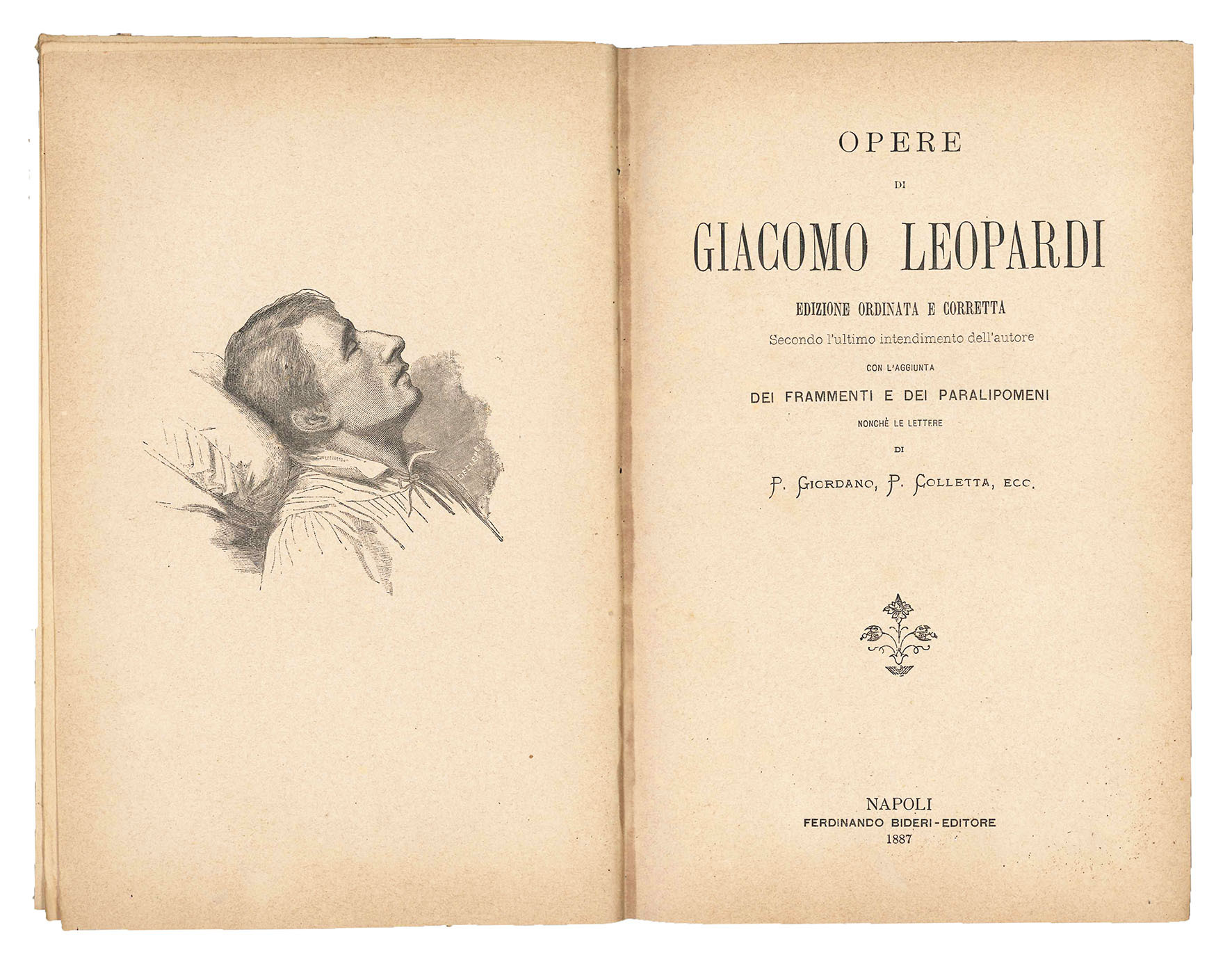 Opere di Giacomo Leopardi.