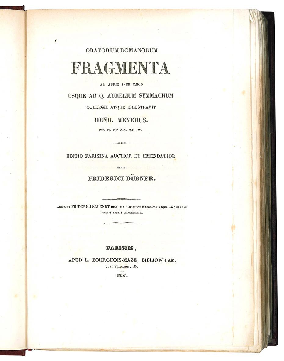 Oratorum Romanorum fragmenta ab Appio inde Caeco usque ad Q. …