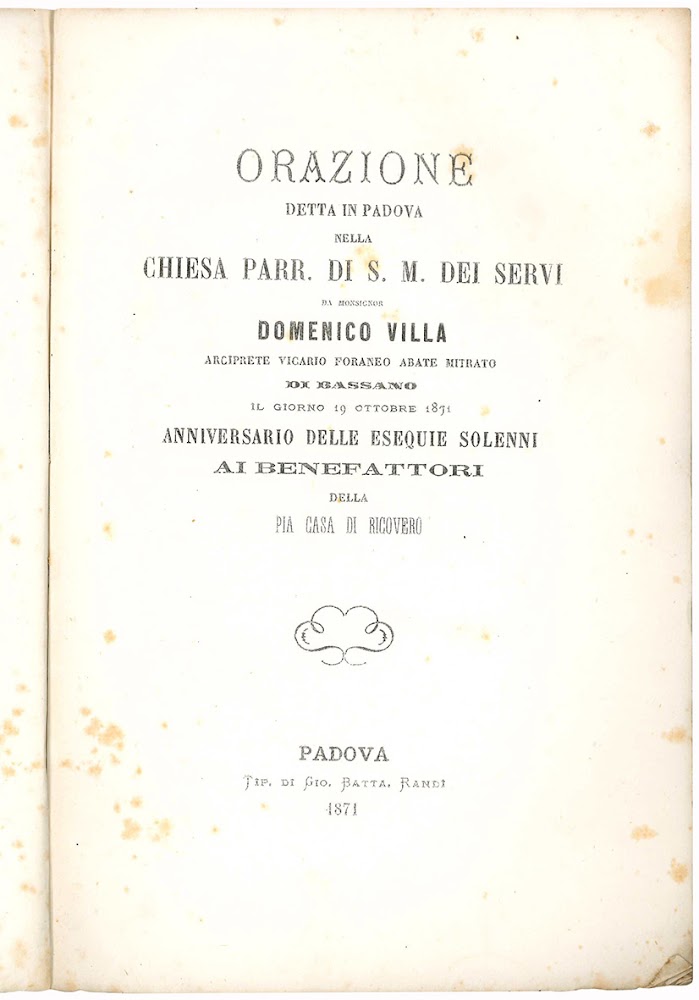 Orazione detta in Padova nella Chiesa Parr. di S. M. …