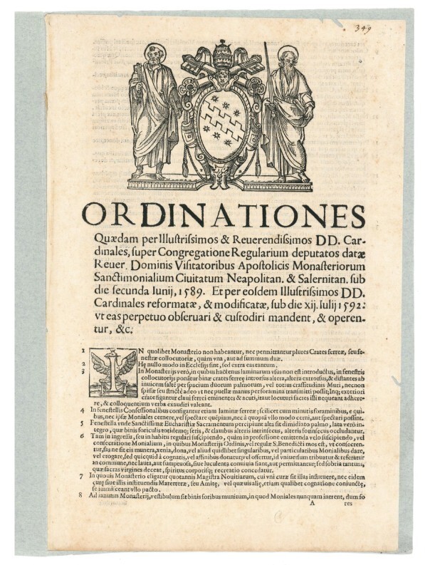 Ordinationes quaedam per illustrissimos &amp; reverendissimos dd. cardinales, super Congregatione …