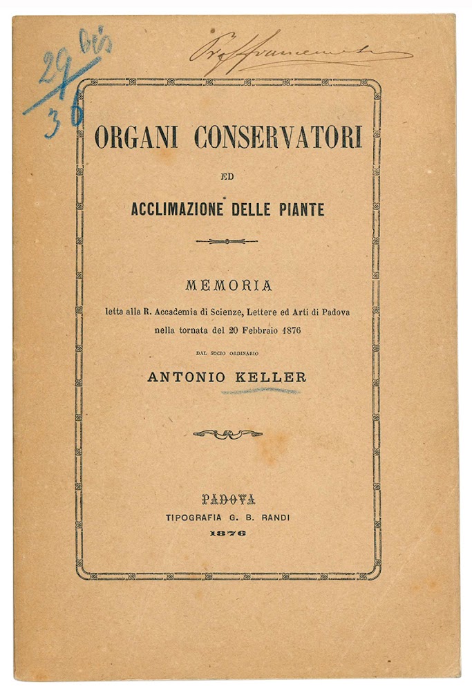 Organi conservatori ed acclimazione delle piante. Considerazioni appoggiate sull'opera di …