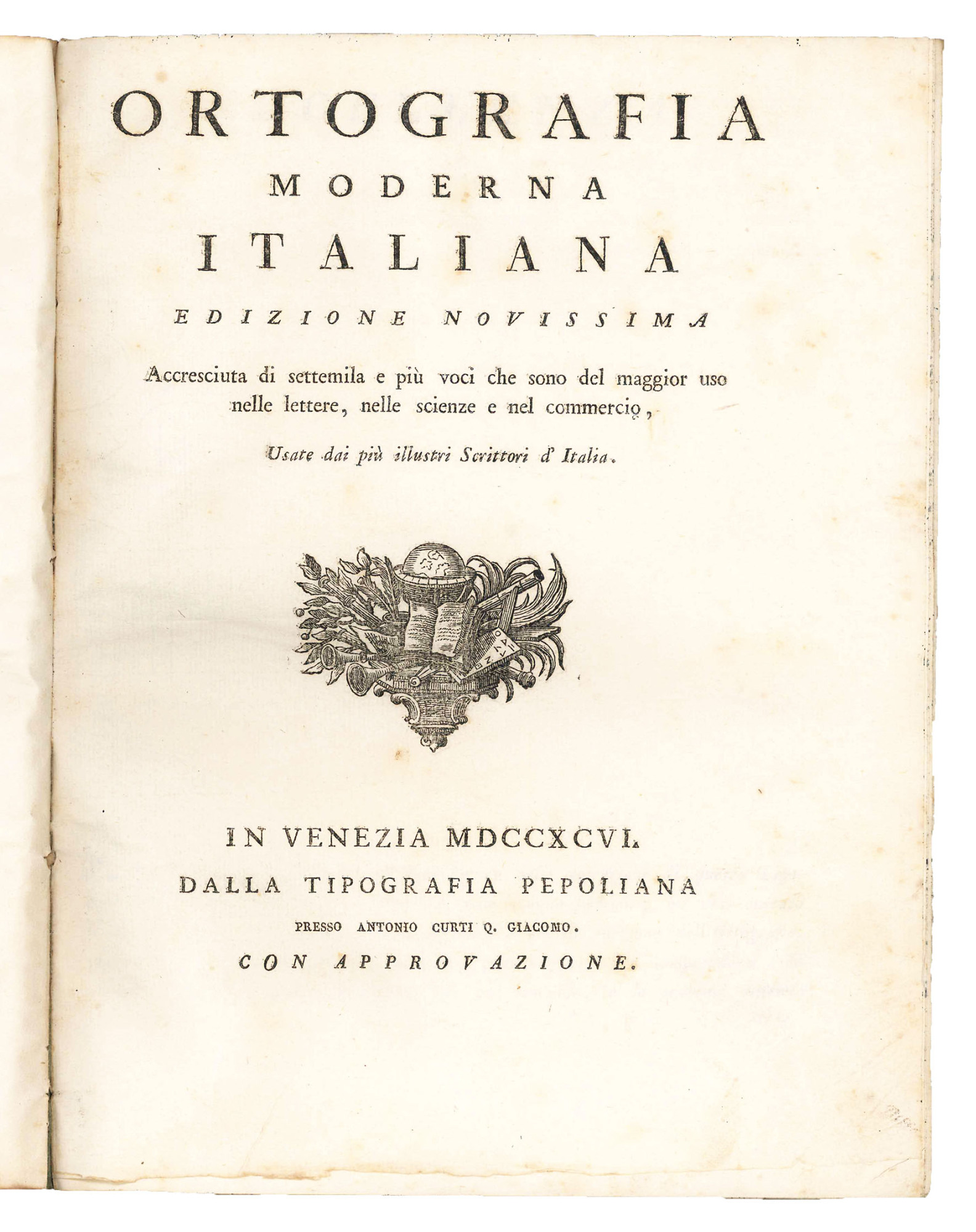 Ortografia moderna italiana.