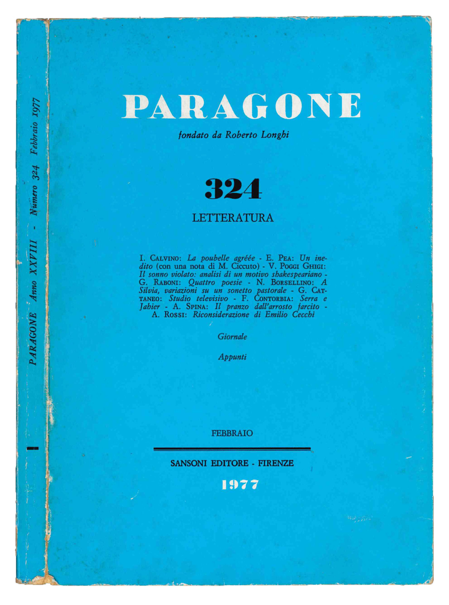 Paragone. Lotto di 17 numeri della rivista: Anno I, nr. …