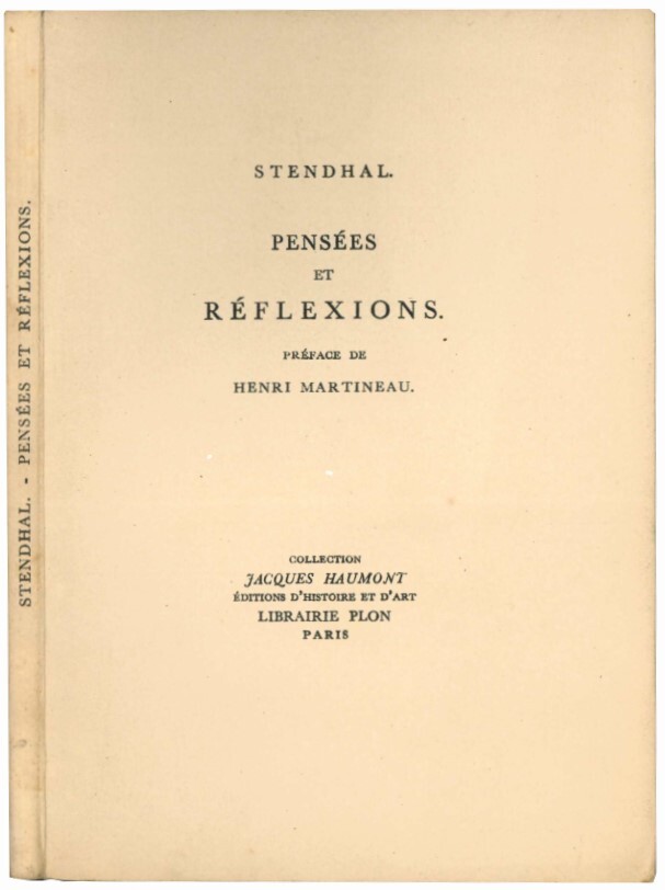 Pensées et réflexions. Préface de Henri Martineau.