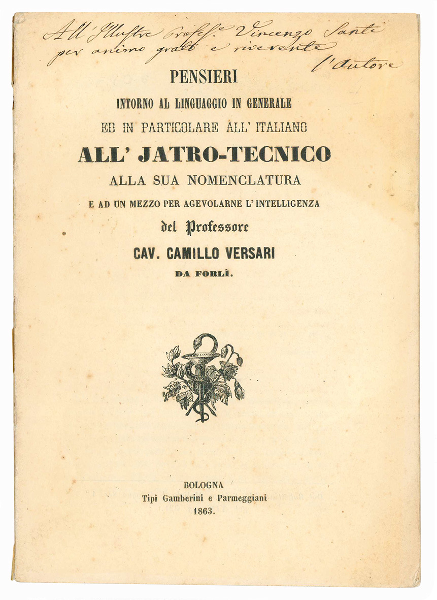 Pensieri intorno al linguaggio in generale ed inparticolare all'italiano all'jatro-tecnico …