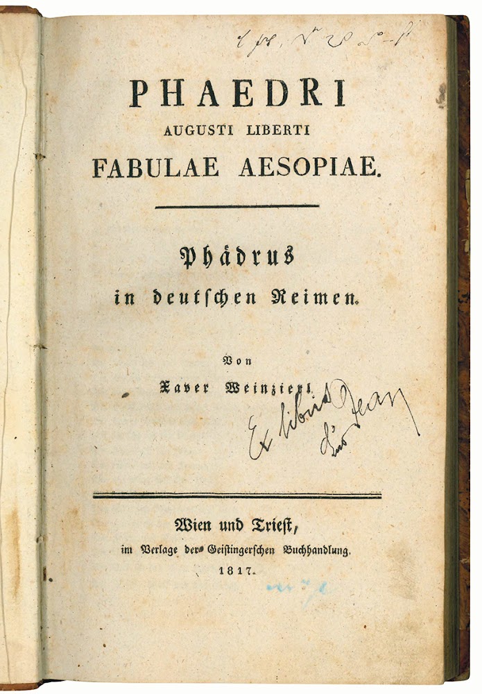 Phaedri Augusti liberti Fabulae Aesopiae. Phädrus in deutschen Reimen. Von …