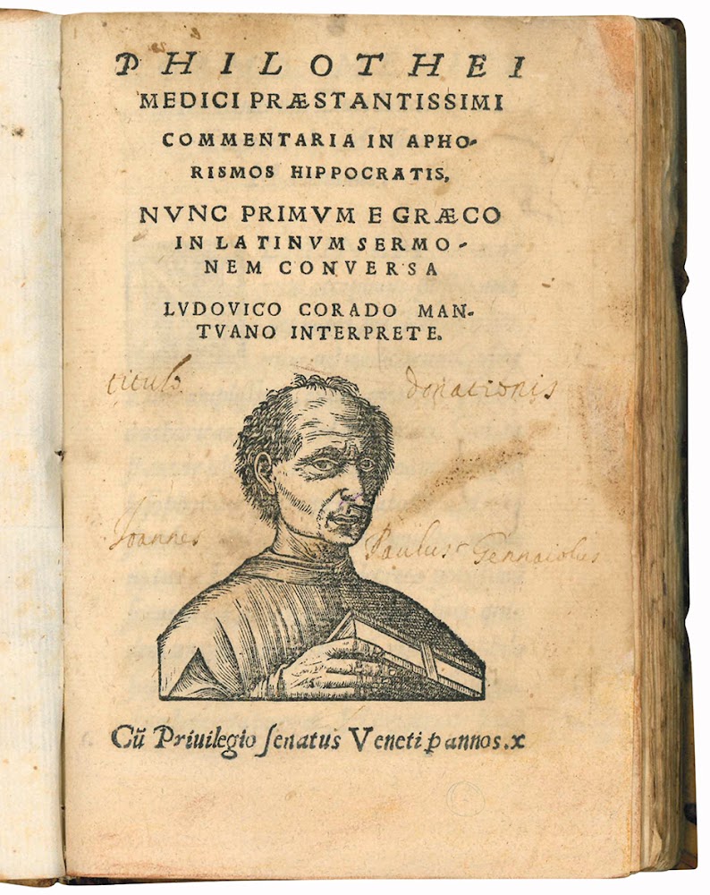 Philothei medici praestantissimi Commentaria in aphorismos Hippocratis. Nunc primum e …