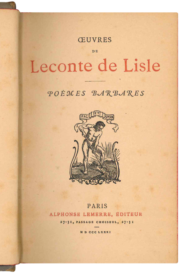 Poèmes barbares.