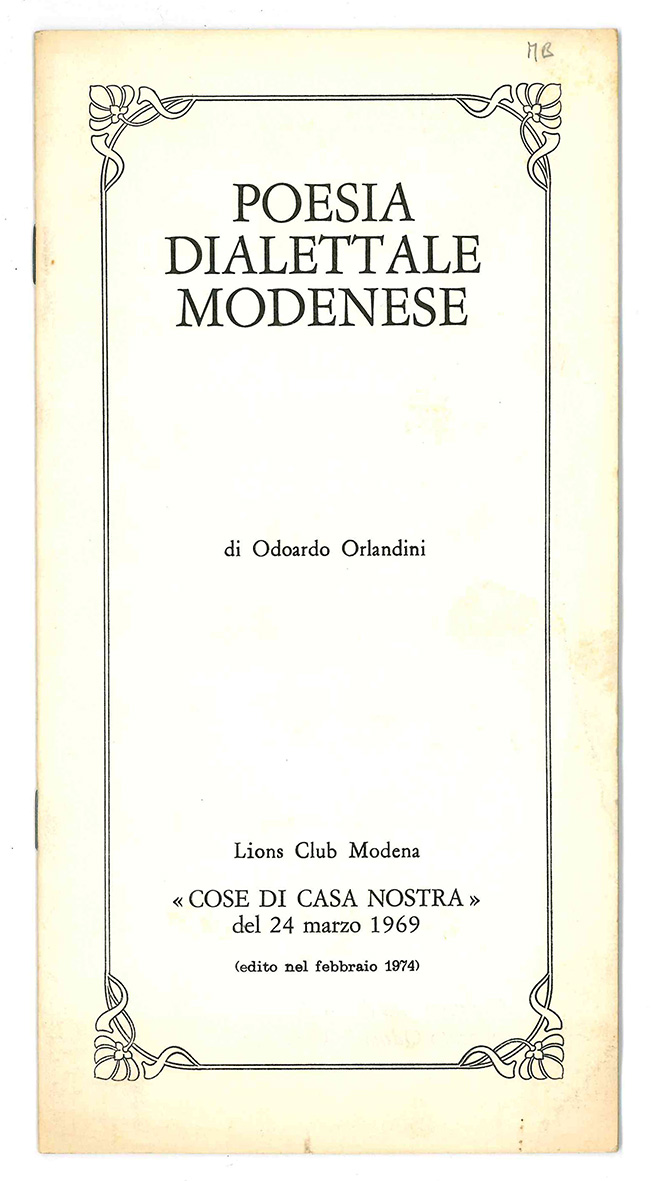 Poesia dialettale modenese.