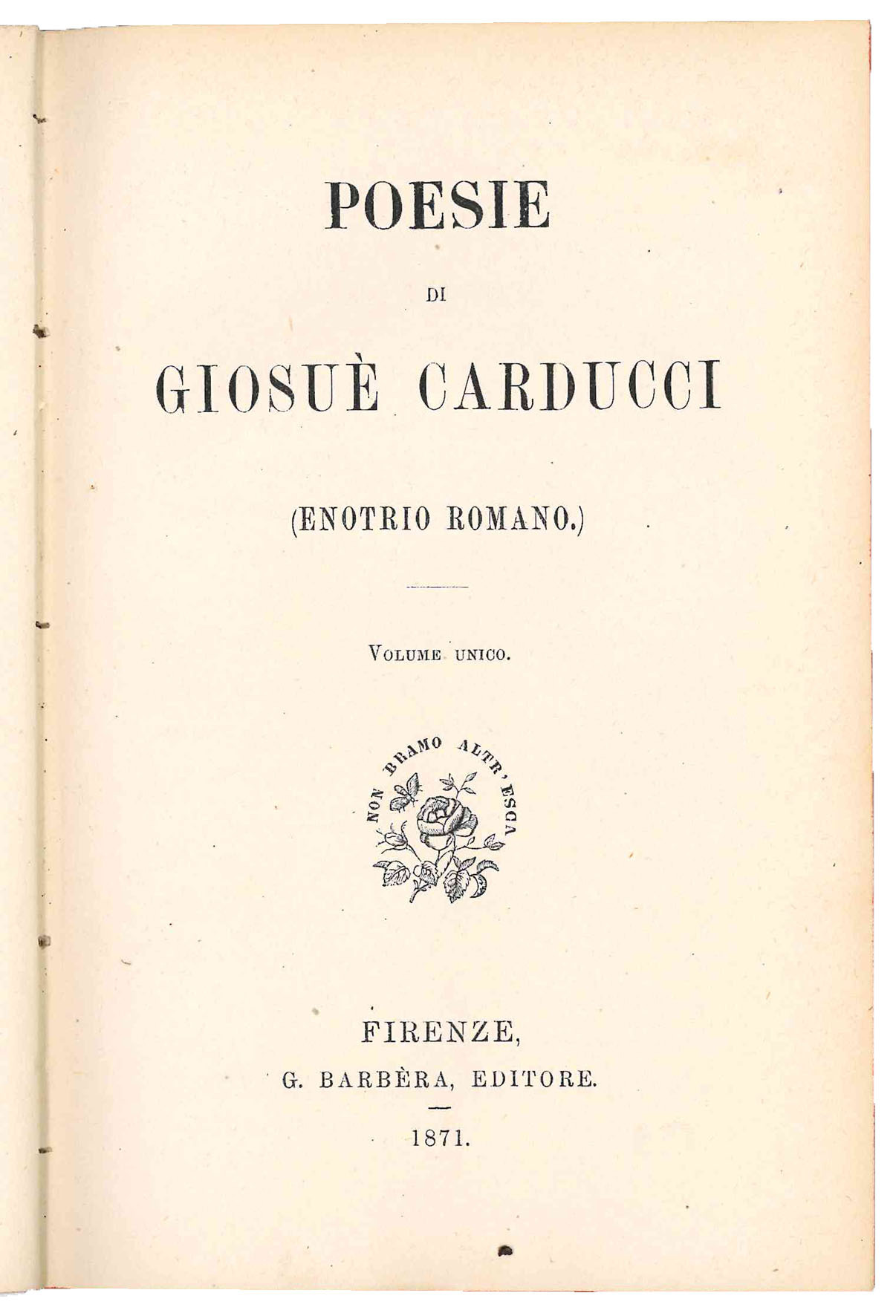Poesie di Giosuè Carducci (Enotrio Romano). Volume unico