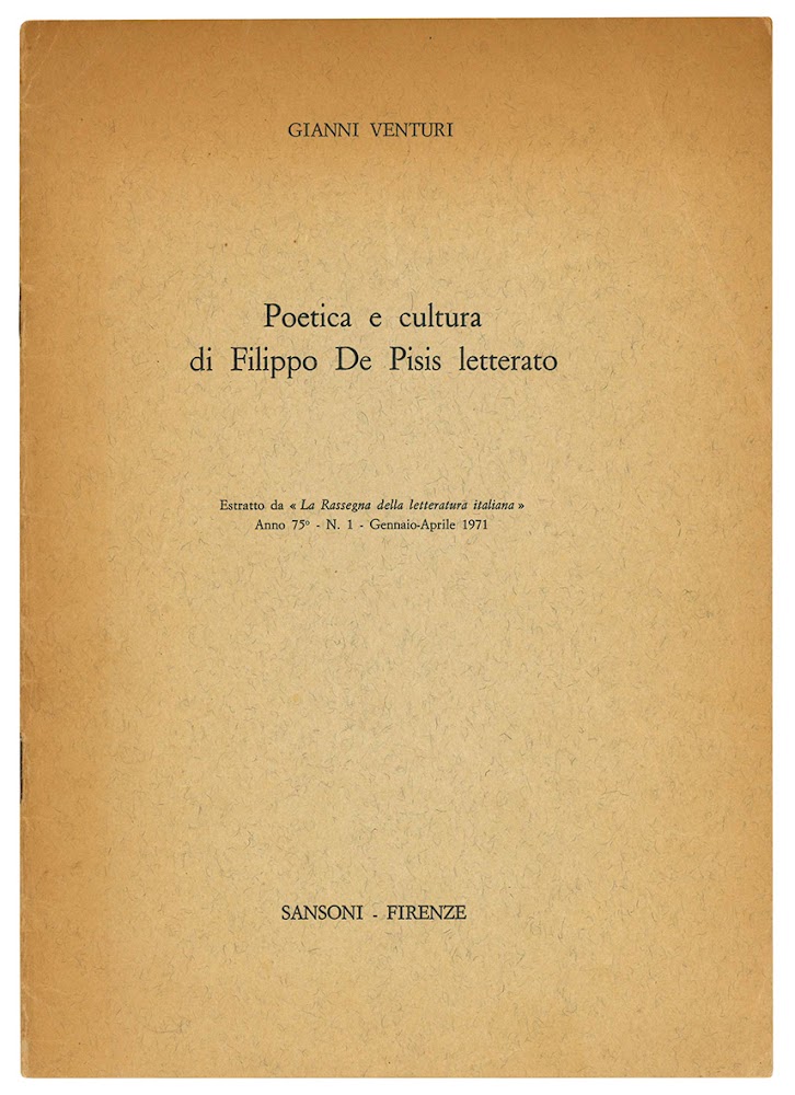 Poetica e cultura di Filippo De Pisis letterato.