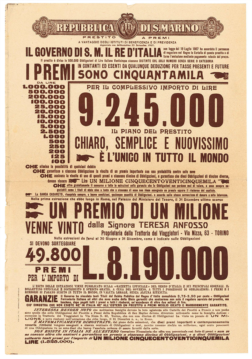 Prestito a premi a vantaggio degli Istituti di beneficenza e …