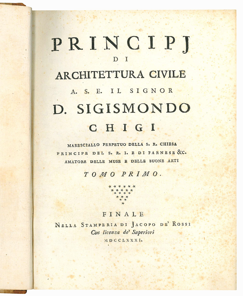 Principj di architettura civile [...] Tomo primo [-terzo]