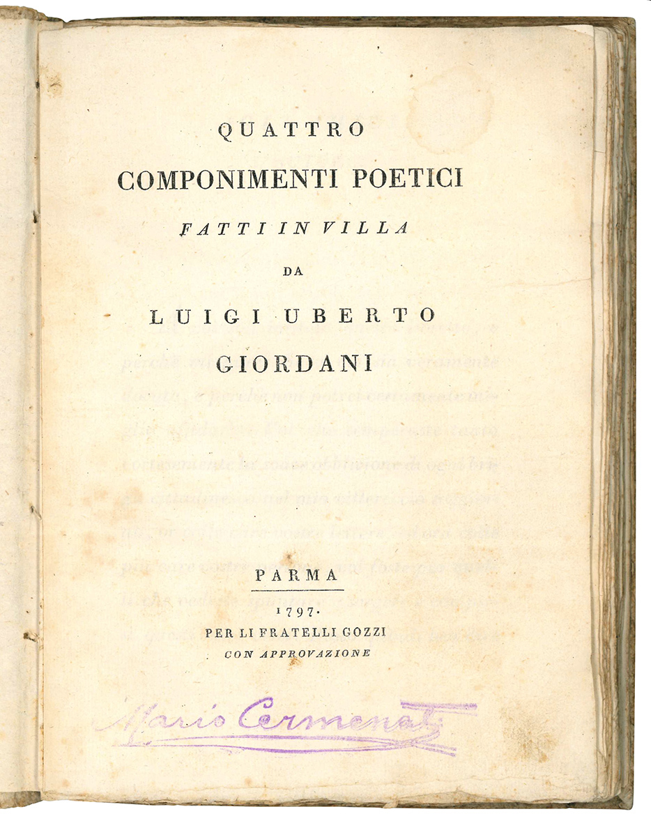 Quattro componimenti poetici fatti in villa da Luigi Uberto Giordani