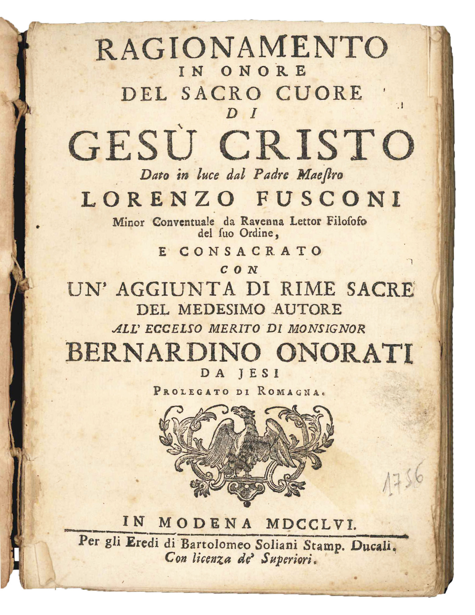 Ragionamento in onore del Sacro Cuore di Gesù Cristo dato …