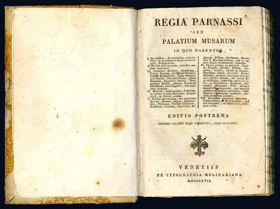 Regia Parnassi seu Palatium Musarum in quo habentur I. De …