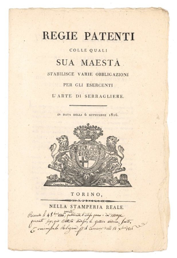 Regie patenti colle quali sua maestà stabilisce varie obbligazioni per …