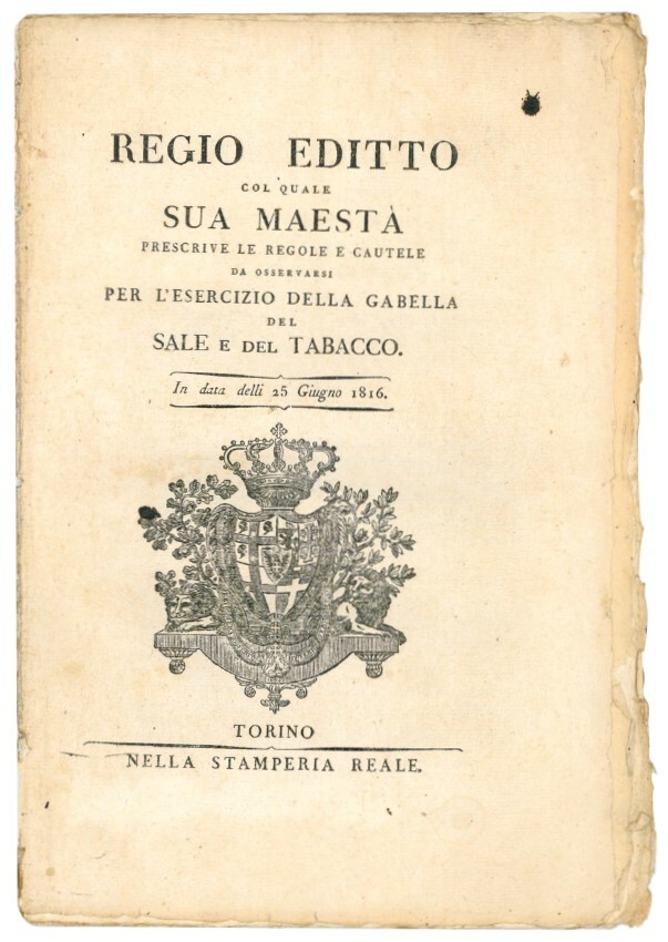 Regio editto col quale Sua Maestà prescrive le regole e …
