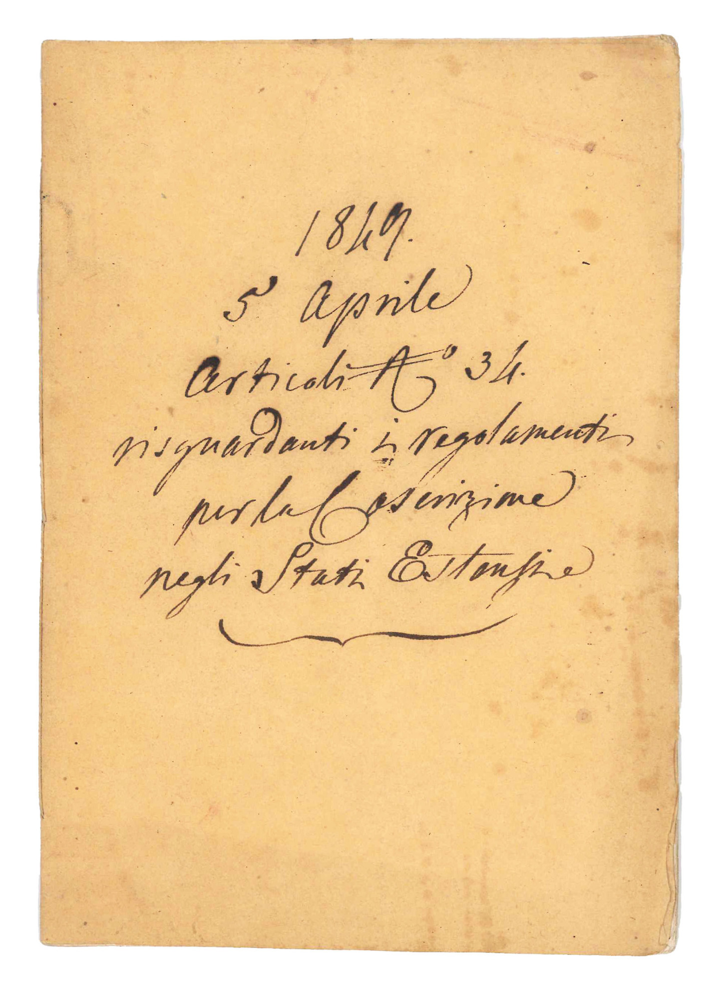 Regolamento per la Coscrizione negli Stati Estensi